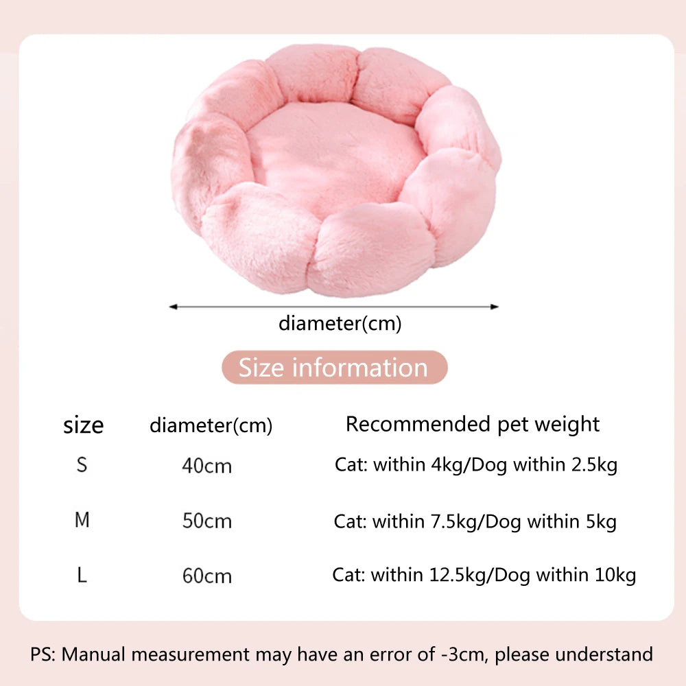 Flower Soft Pet Bed – Warm Winter Cushion for Cats Breathable & Thickened