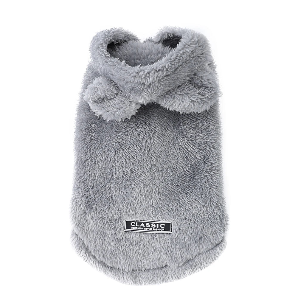 Fleece Winter Pet Hoodie – Cute Soft Clothes with Rabbit Ears for Small & Medium Cats