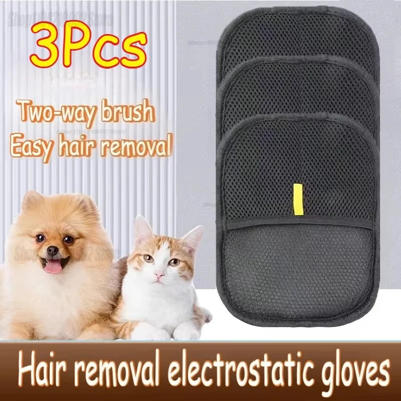 Pet Hair Removal Gloves – Electrostatic Grooming Brush for Cats & Dogs