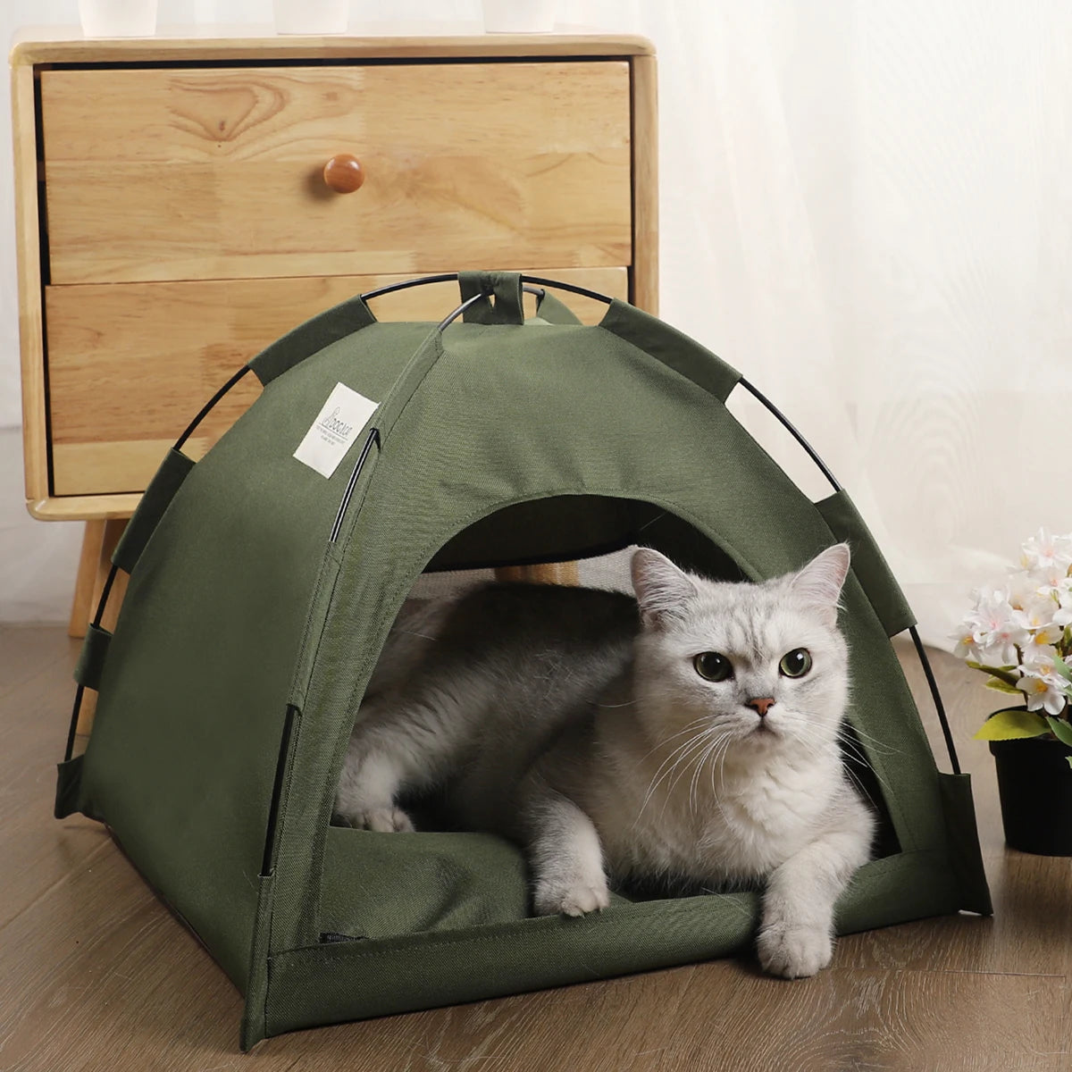 Pet Tent Bed – Warm Cat & Kitten House with Cushion, Sofa-Style Basket