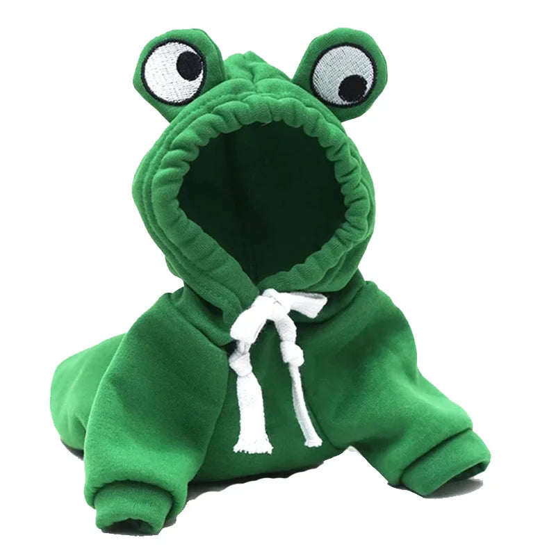 Frog-Shaped Plush Pet Hoodie – Cute Cosplay Coat for Cats