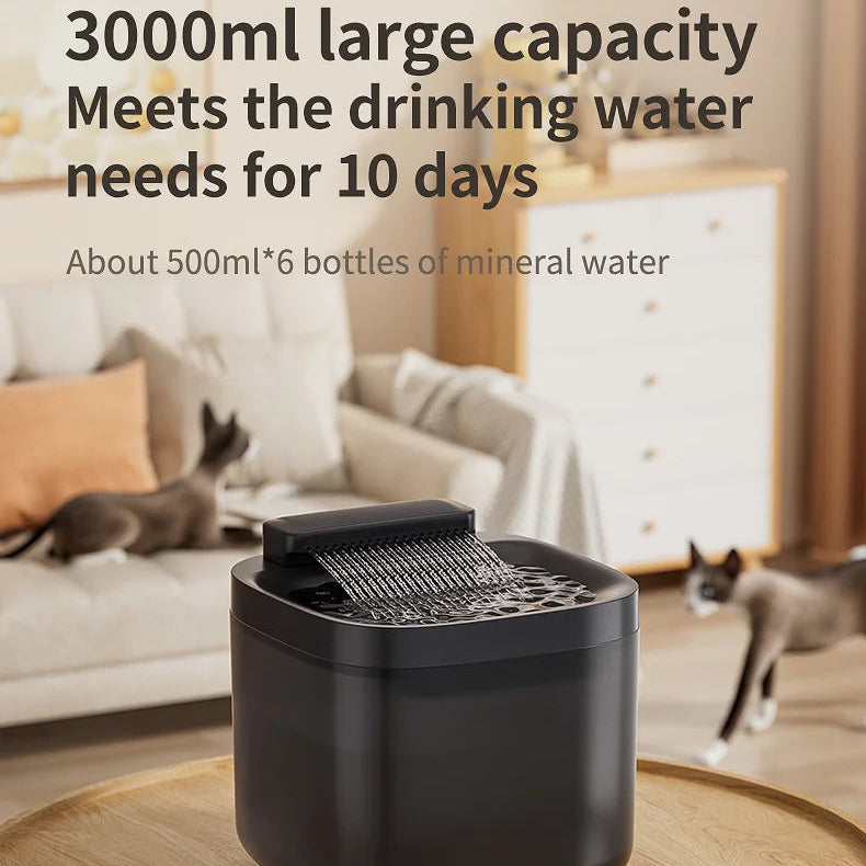 3L USB Cat Water Fountain – Automatic Filtered Dispenser with Anti-Dry Protection