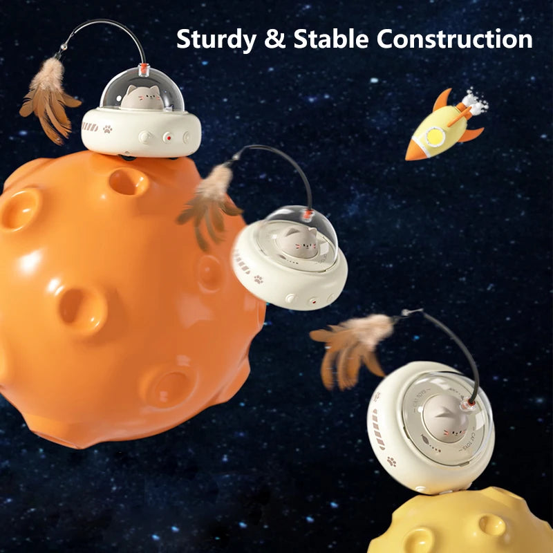 Electric Interactive Cat Toy – Rechargeable Feather Teaser Wand for Cats