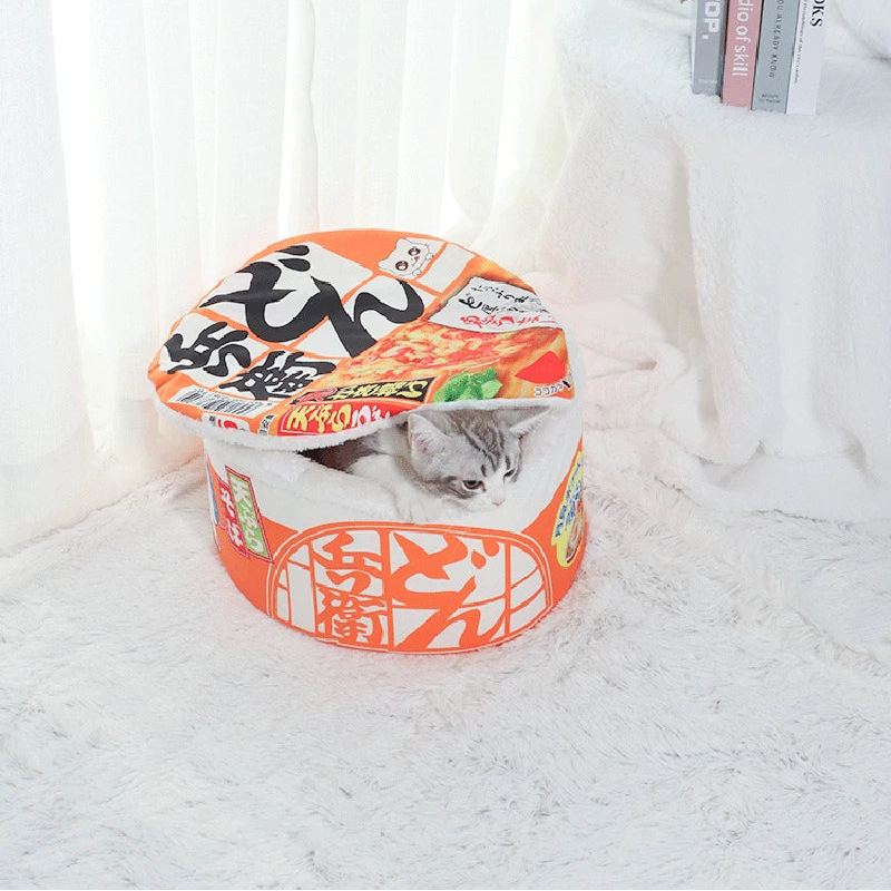 Noodle-Shaped Fleece Pet Bed – Warm, Breathable, Detachable Round Nest for Cat & Dog