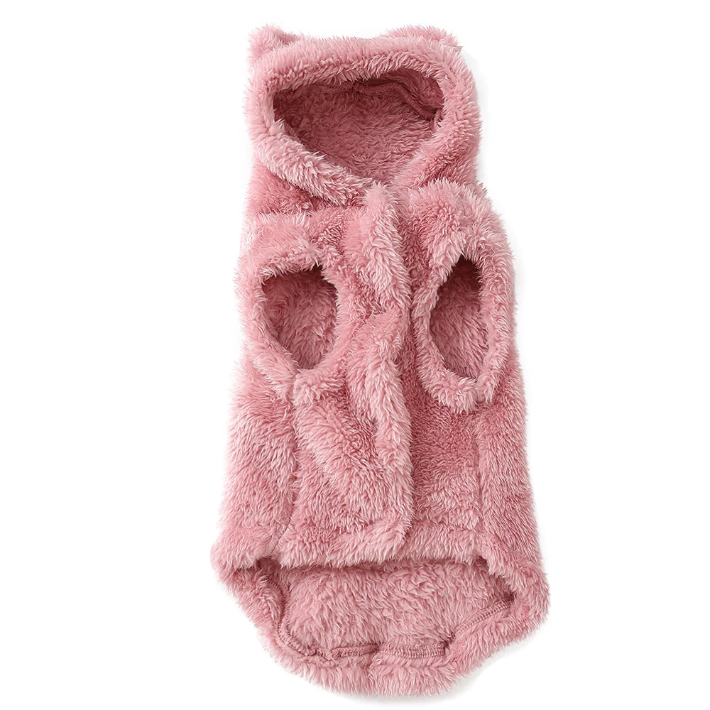 Fleece Winter Pet Hoodie – Cute Soft Clothes with Rabbit Ears for Small & Medium Cats
