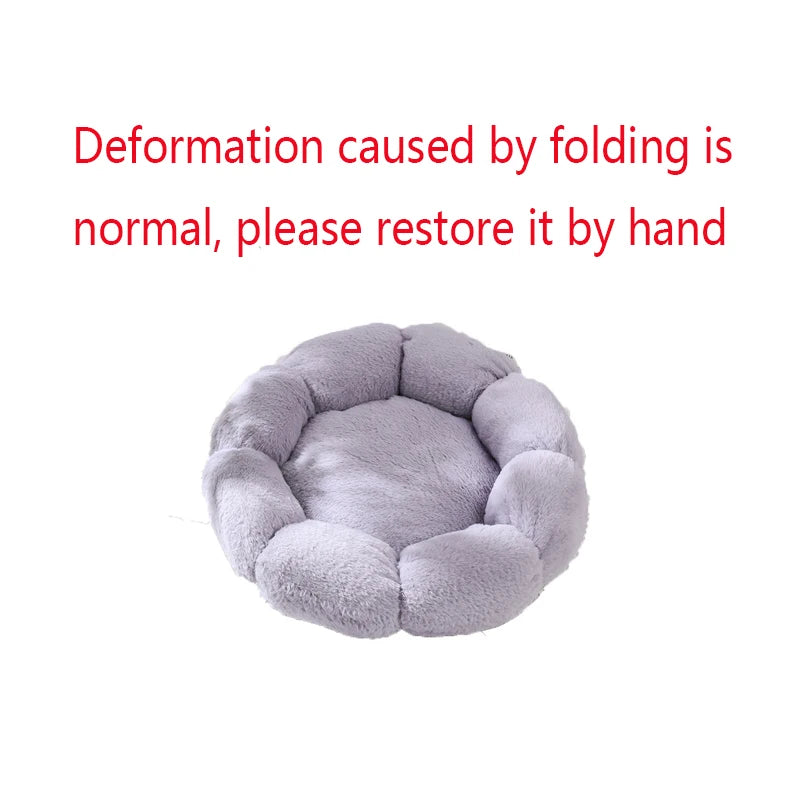 Flower Soft Pet Bed – Warm Winter Cushion for Cats Breathable & Thickened