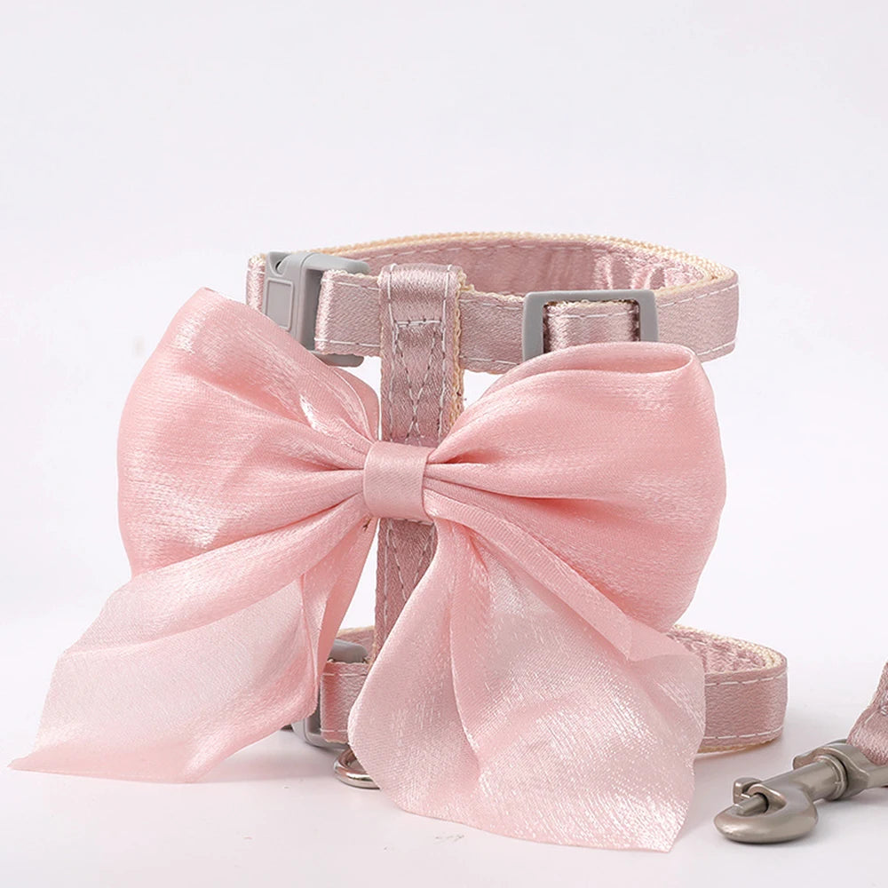 Bowknot Cat Harness – Cute Princess Dress-Style Harness with Leash for Kittens