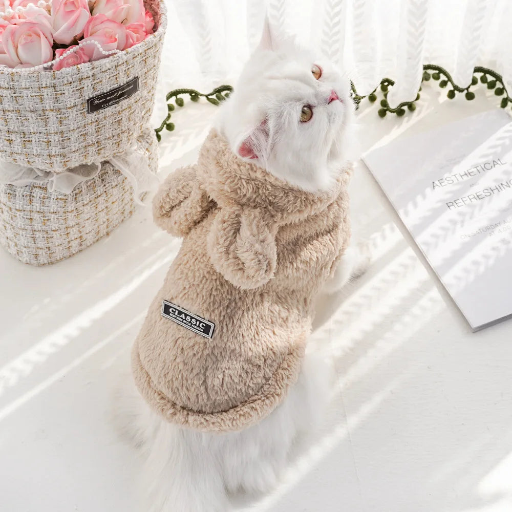 Autumn/Winter Pet Hoodie – Warm & Thick Cute Pattern Hoodie for Cats