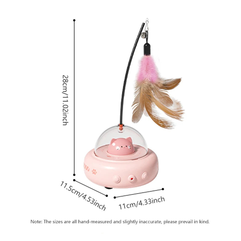 Electric Interactive Cat Toy – Rechargeable Feather Teaser Wand for Cats
