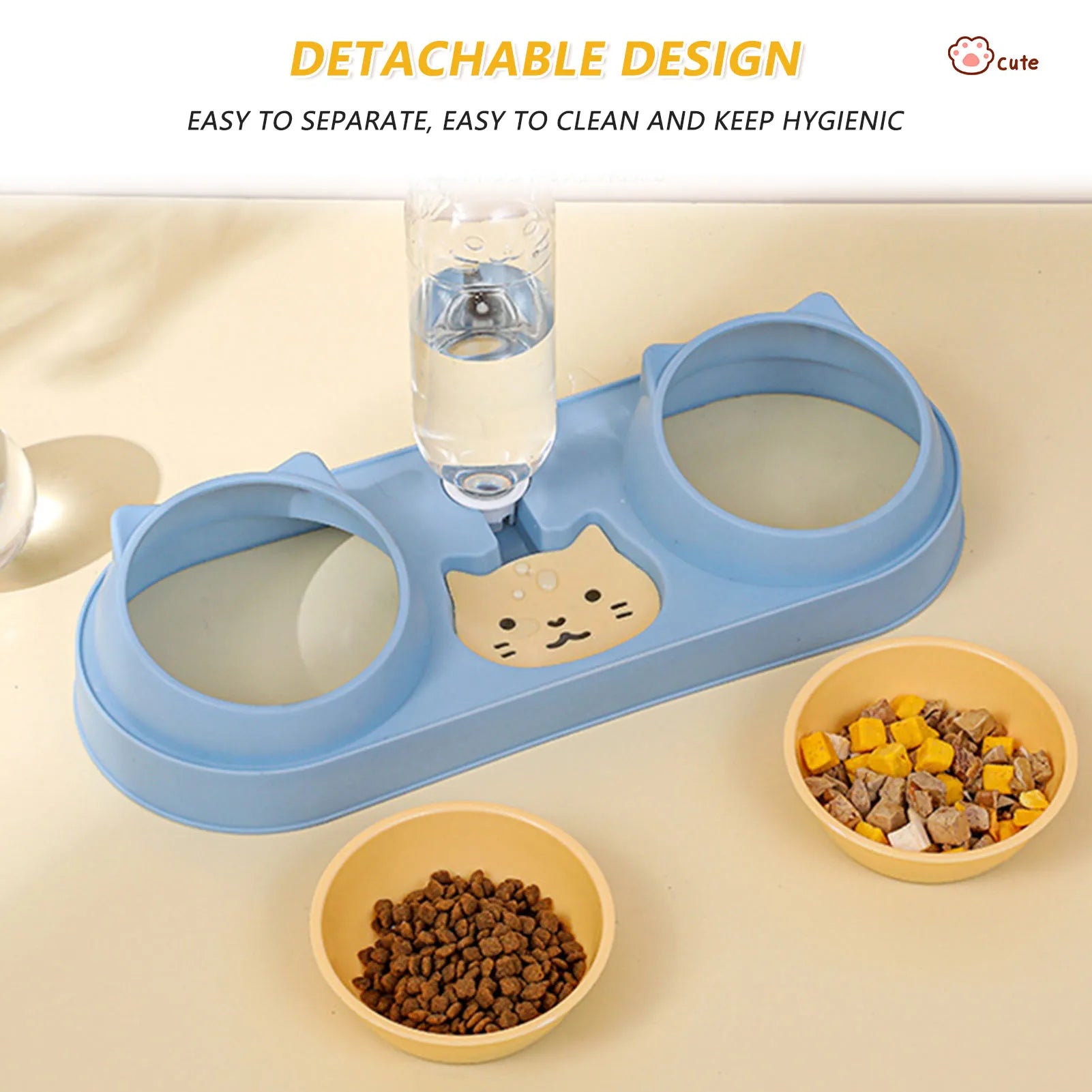 Automatic Pet Feeder & Water Fountain – Double Raised Bowls for Cats & Dogs