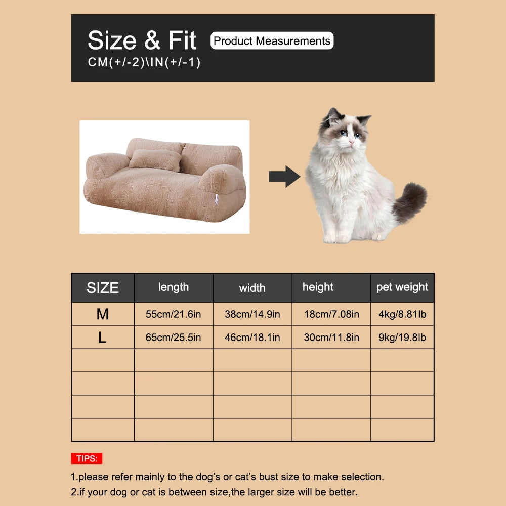 Detachable Washable Pet Sofa – All-Season Soft Couch for Cats