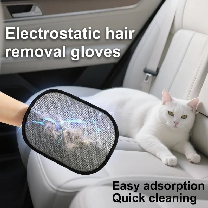Pet Hair Removal Gloves – Electrostatic Grooming Brush for Cats & Dogs