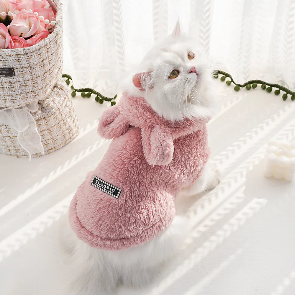 Autumn/Winter Pet Hoodie – Warm & Thick Cute Pattern Hoodie for Cats
