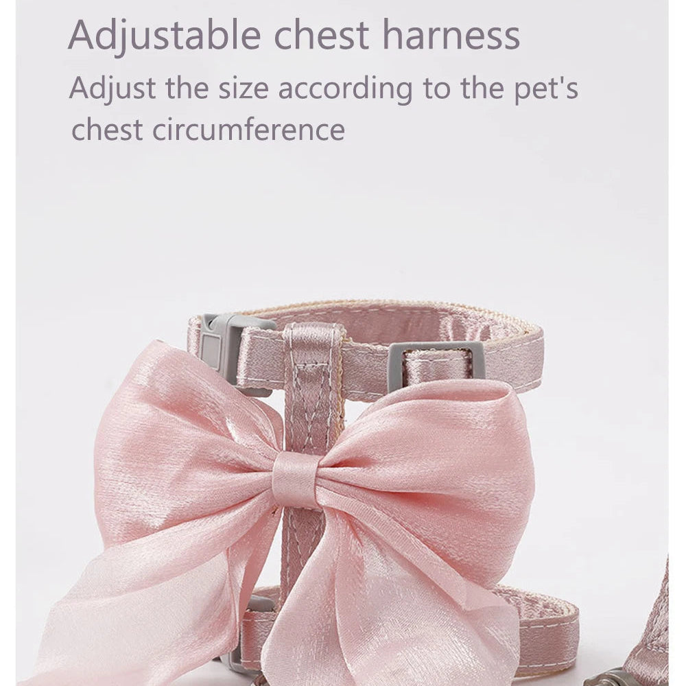 Bowknot Cat Harness – Cute Princess Dress-Style Harness with Leash for Kittens