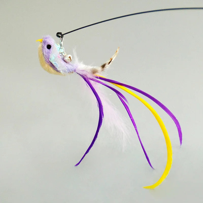 Hands-Free Feather Cat Wand – Suction Cup Interactive Toy with Bell for Cats