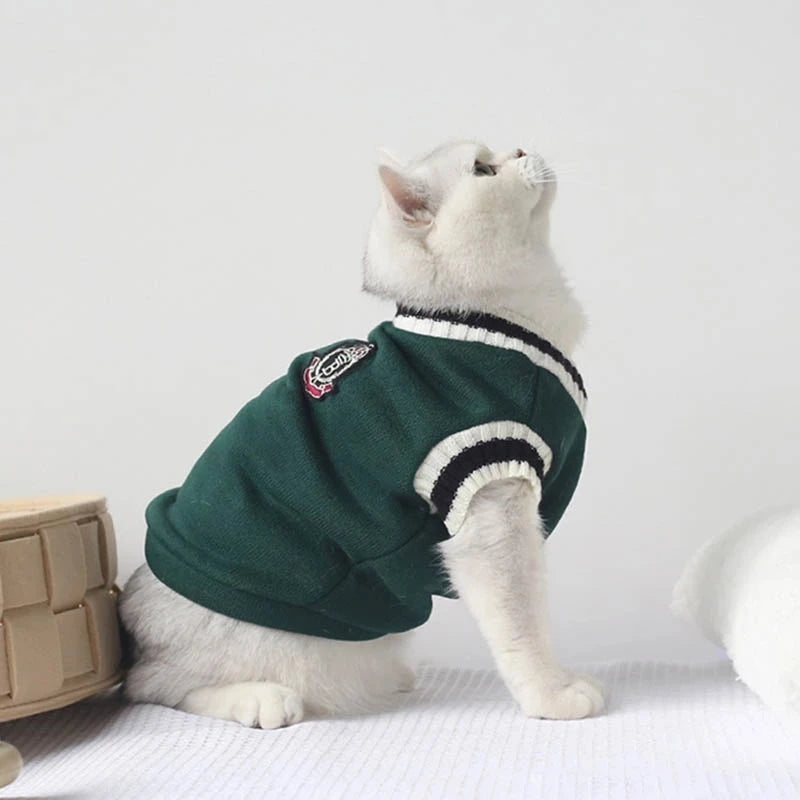 Winter Pet Sweater – Pullover Vest for Small  Cats