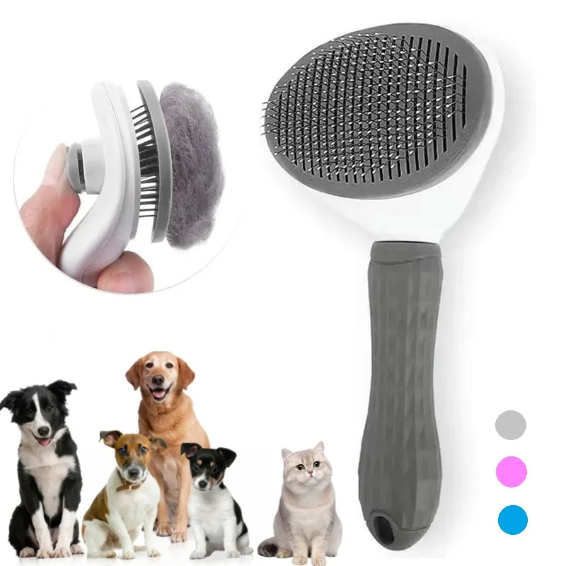 Self-Cleaning Slicker Brush – Pet Hair Removal Comb for Cats