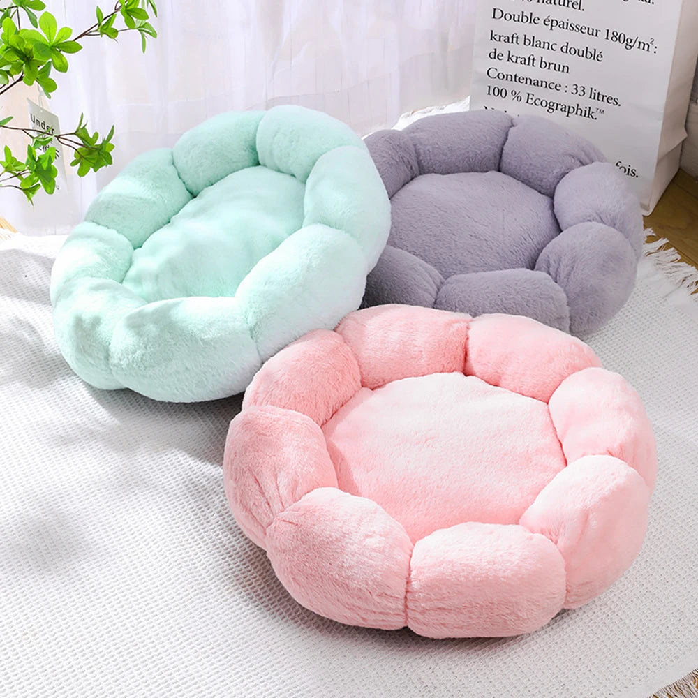 Flower Soft Pet Bed – Warm Winter Cushion for Cats Breathable & Thickened
