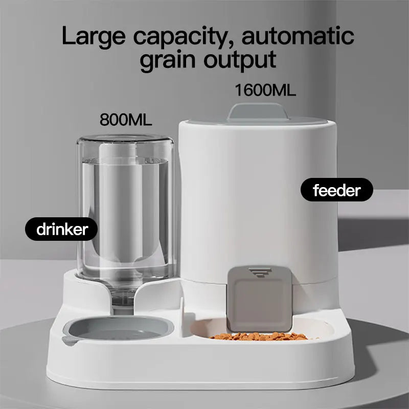 Automatic Gravity Cat Feeder & Water Dispenser – Large Capacity, Spill-Proof Design