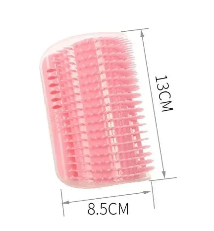Cat Corner Grooming Brush – Self-Cleaning Hair Removal Comb with Catnip