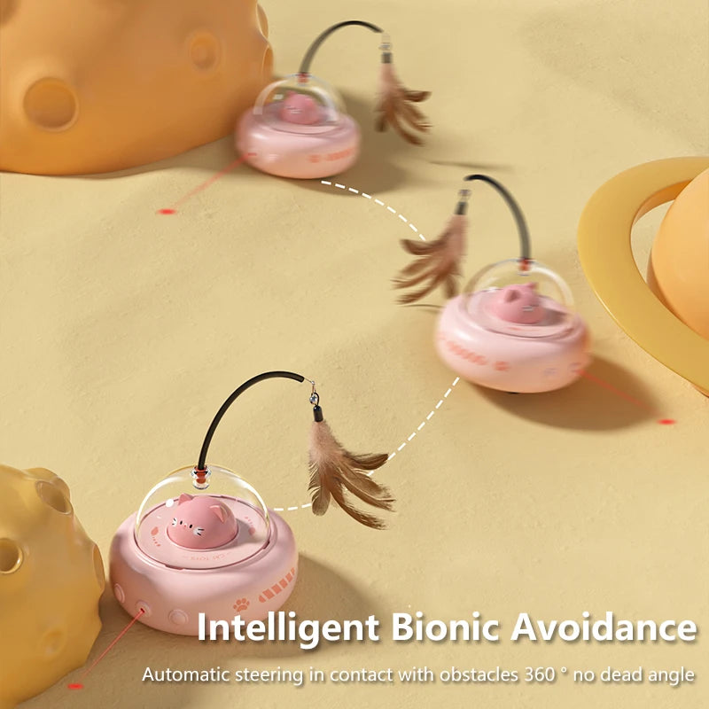 Electric Interactive Cat Toy – Rechargeable Feather Teaser Wand for Cats