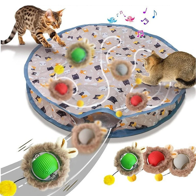 Smart Interactive Cat Toy Ball – Motion-Activated Rolling Hide & Seek for Kittens
