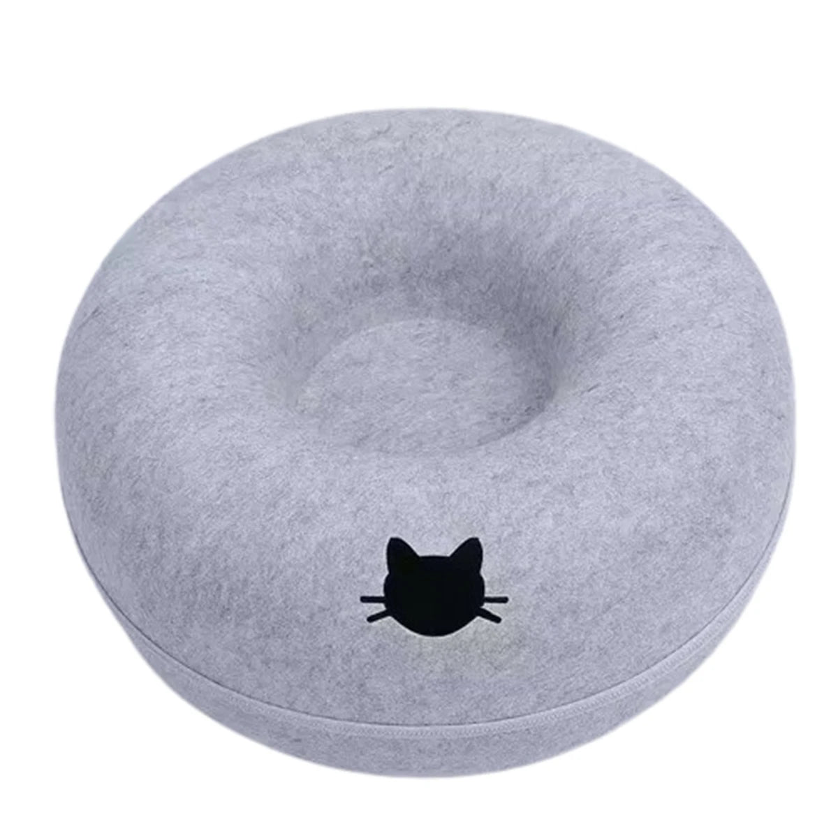 Felt Donut Cat Bed – 2-in-1 Hide & Play Tunnel for Cats