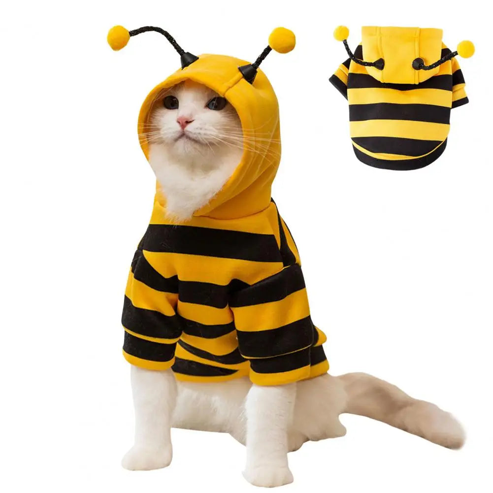 Bee Pet Hoodie – Winter Cosplay Outfit for Small & Medium Cats