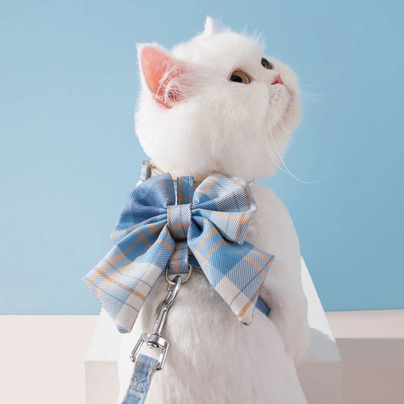 Cute Pet Harness Vest – Cat Collar with Breast Strap and Traction Rope, for Kittens