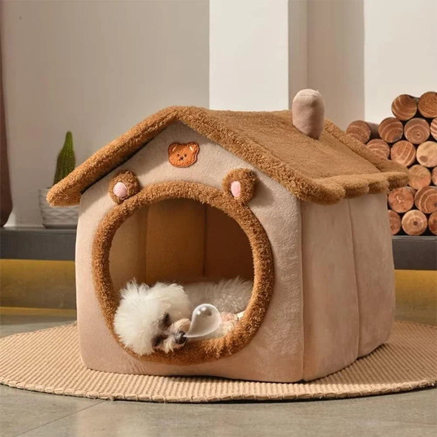 Foldable Pet House – Washable Removable Cave Bed for Small & Medium Cats