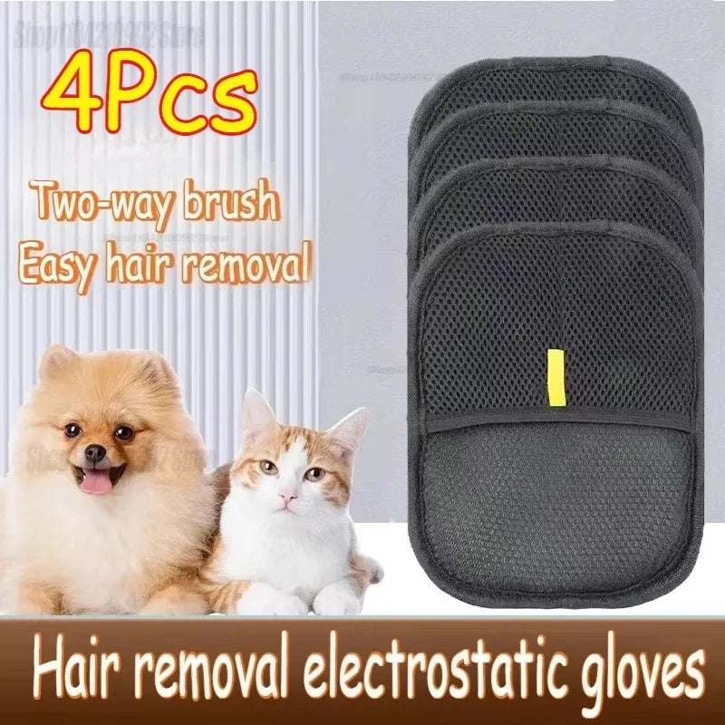 Pet Hair Removal Gloves – Electrostatic Grooming Brush for Cats & Dogs