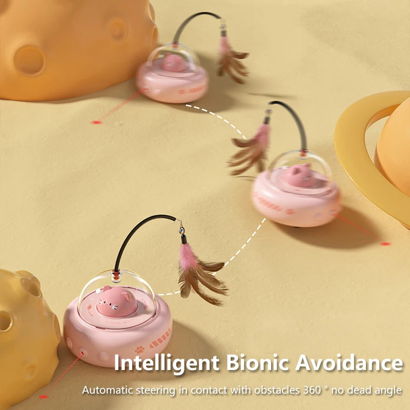 Electric Interactive Cat Toy – Rechargeable Feather Teaser Wand for Cats