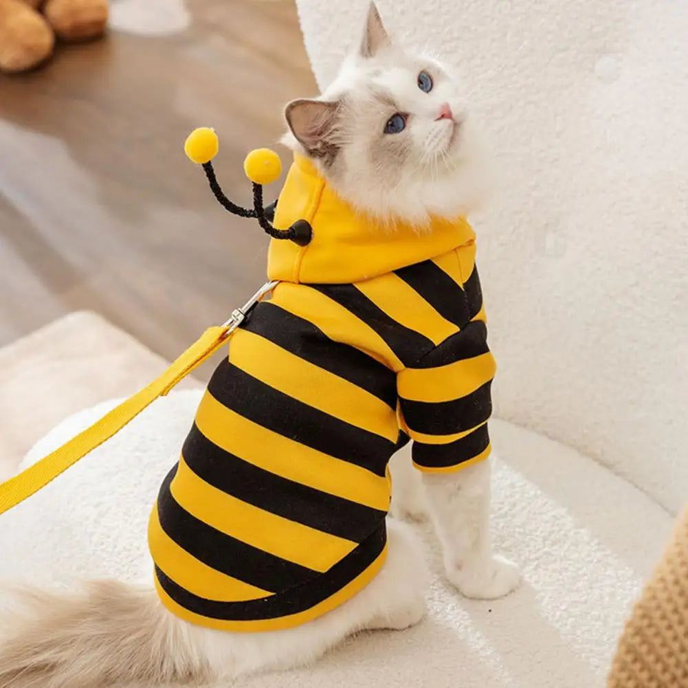 Bee Pet Hoodie – Winter Cosplay Outfit for Small & Medium Cats