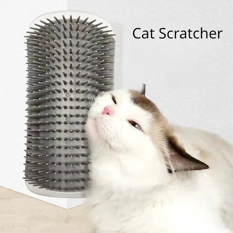 Cat Corner Grooming Brush – Self-Cleaning Hair Removal Comb with Catnip