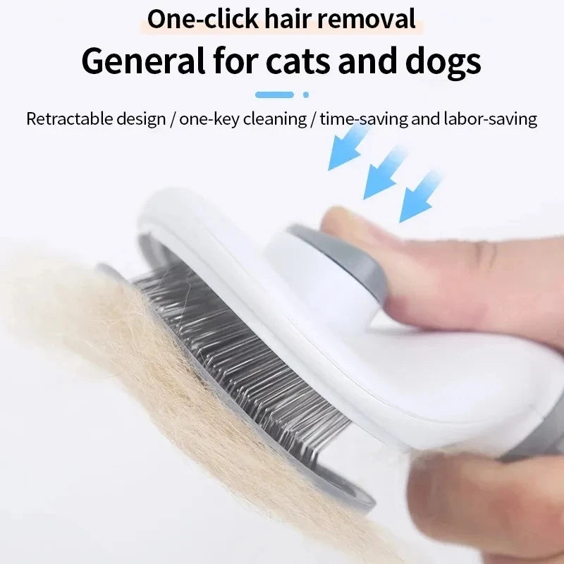 Self-Cleaning Slicker Brush – Pet Hair Removal Comb for Cats