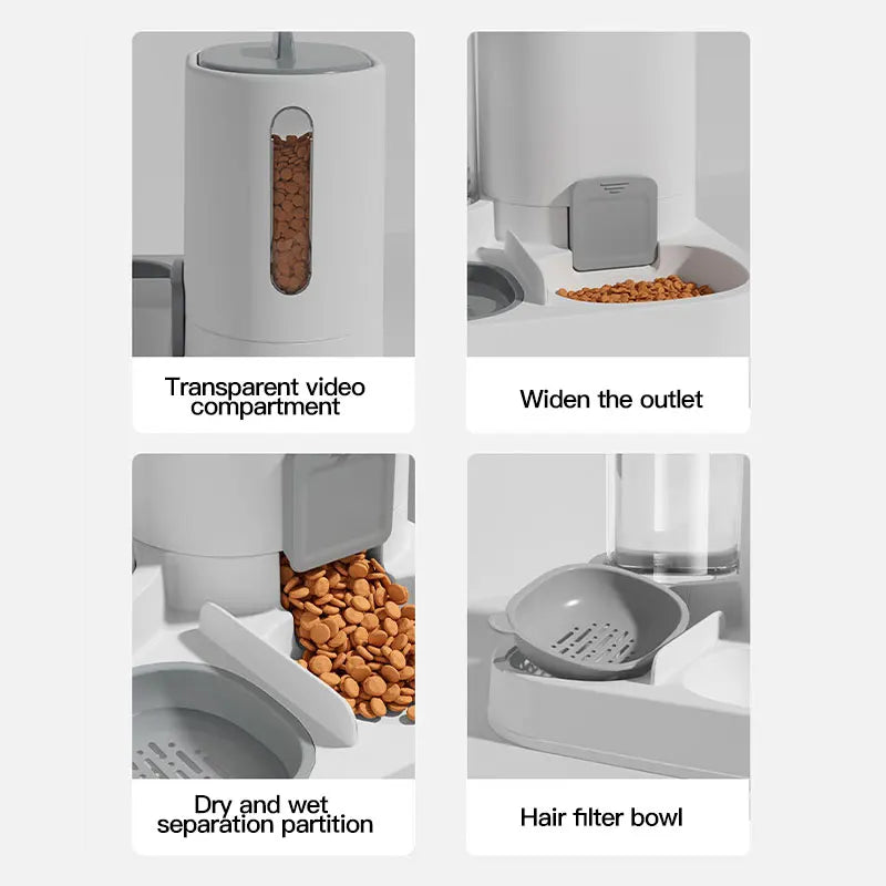 Automatic Gravity Cat Feeder & Water Dispenser – Large Capacity, Spill-Proof Design