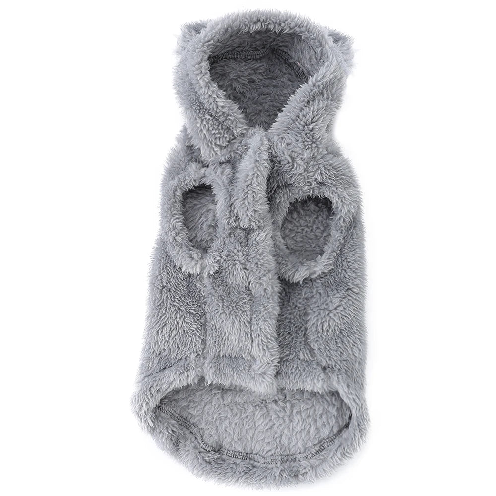 Fleece Winter Pet Hoodie – Cute Soft Clothes with Rabbit Ears for Small & Medium Cats