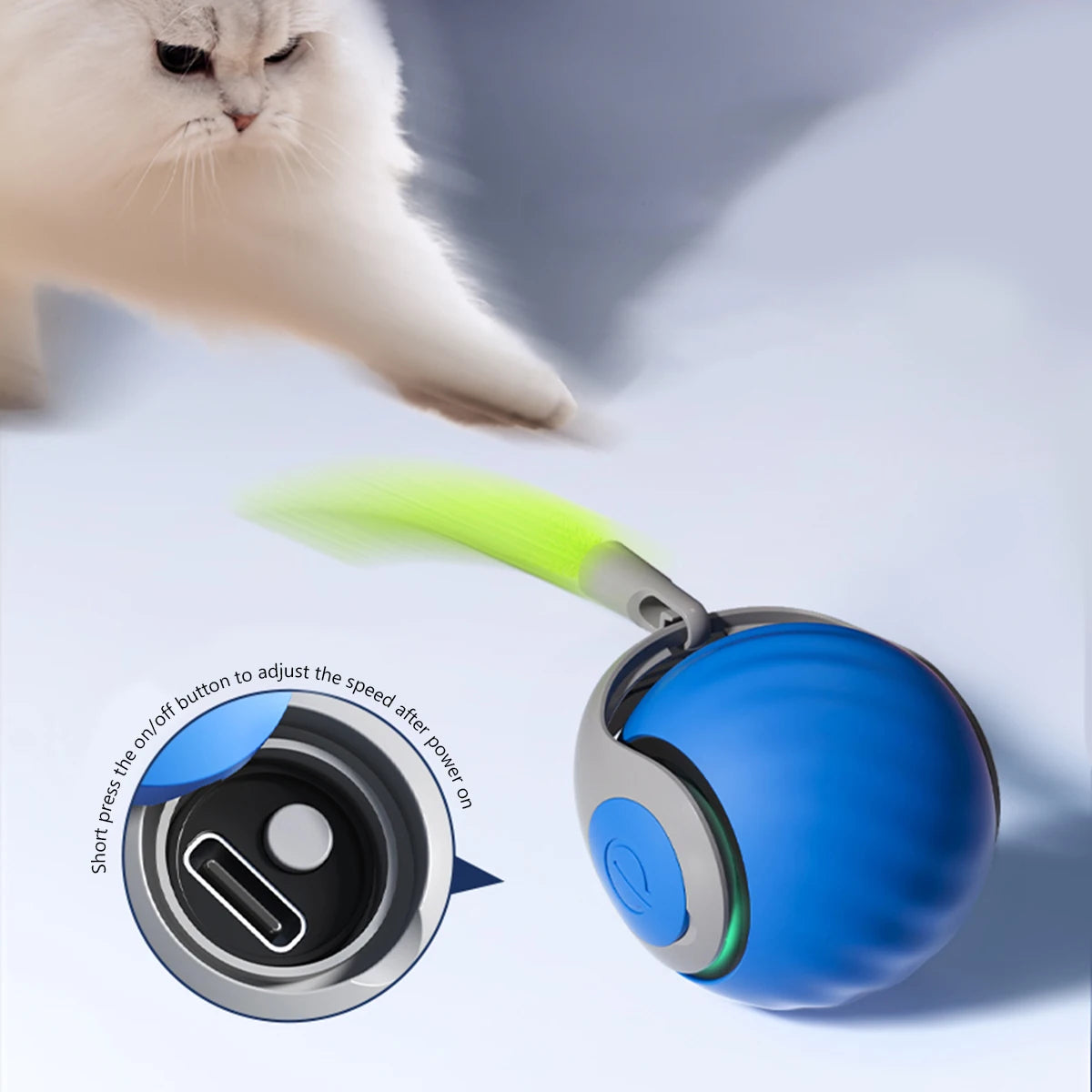 Interactive Rolling Cat Toy Ball – Small Tail Ball for Indoor & Outdoor Play