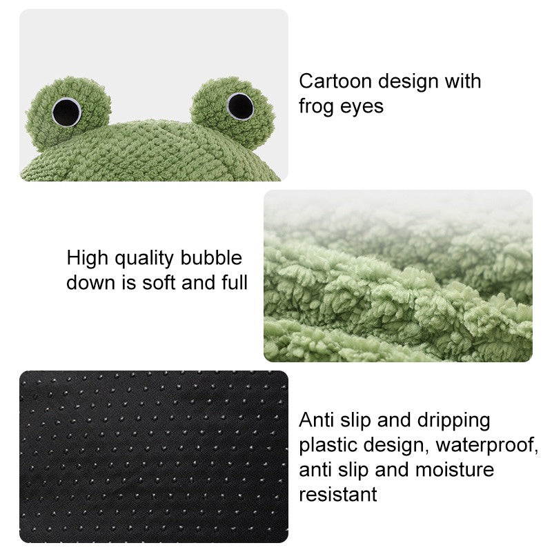 Winter Pet Nest – Plush Semi-Enclosed Frog-Shaped House for Cats