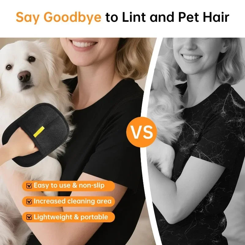 Pet Hair Removal Gloves – Electrostatic Grooming Brush for Cats & Dogs