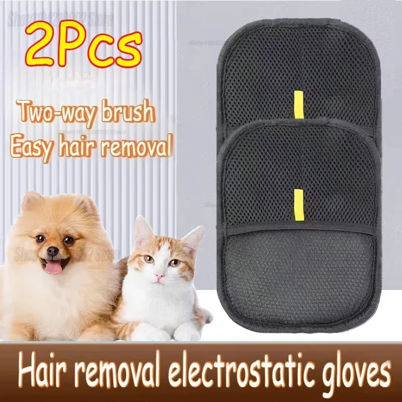 Pet Hair Removal Gloves – Electrostatic Grooming Brush for Cats & Dogs
