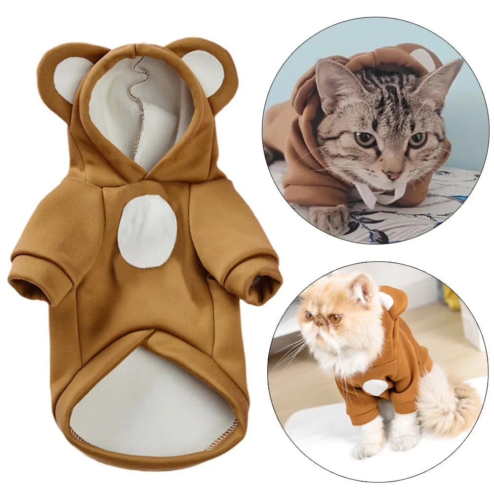 Cute Winter Pet Hoodie – Warm Outfit for Hairless Cats & Sphynx Kittens