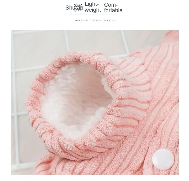 Warm Winter Pet Hoodie – Cute Bunny Coat for Kittens, Cats