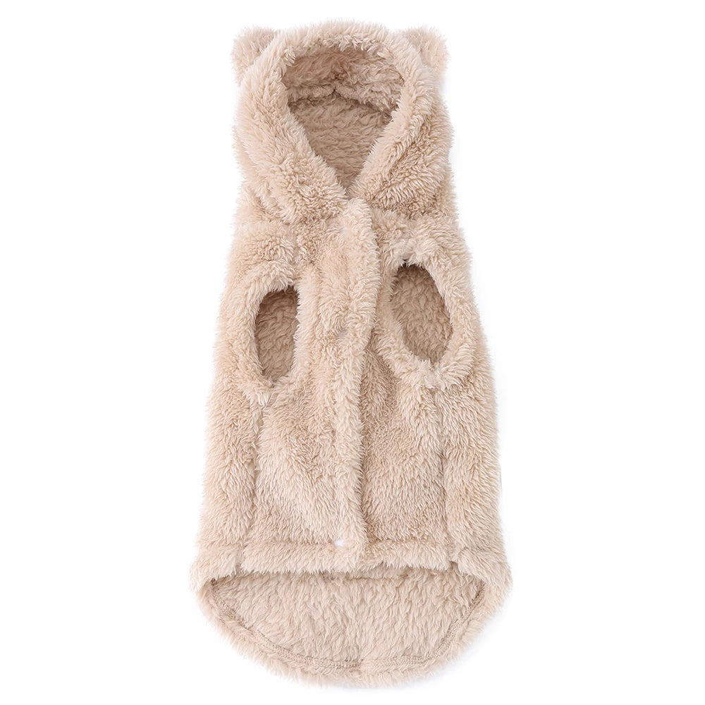Fleece Winter Pet Hoodie – Cute Soft Clothes with Rabbit Ears for Small & Medium Cats