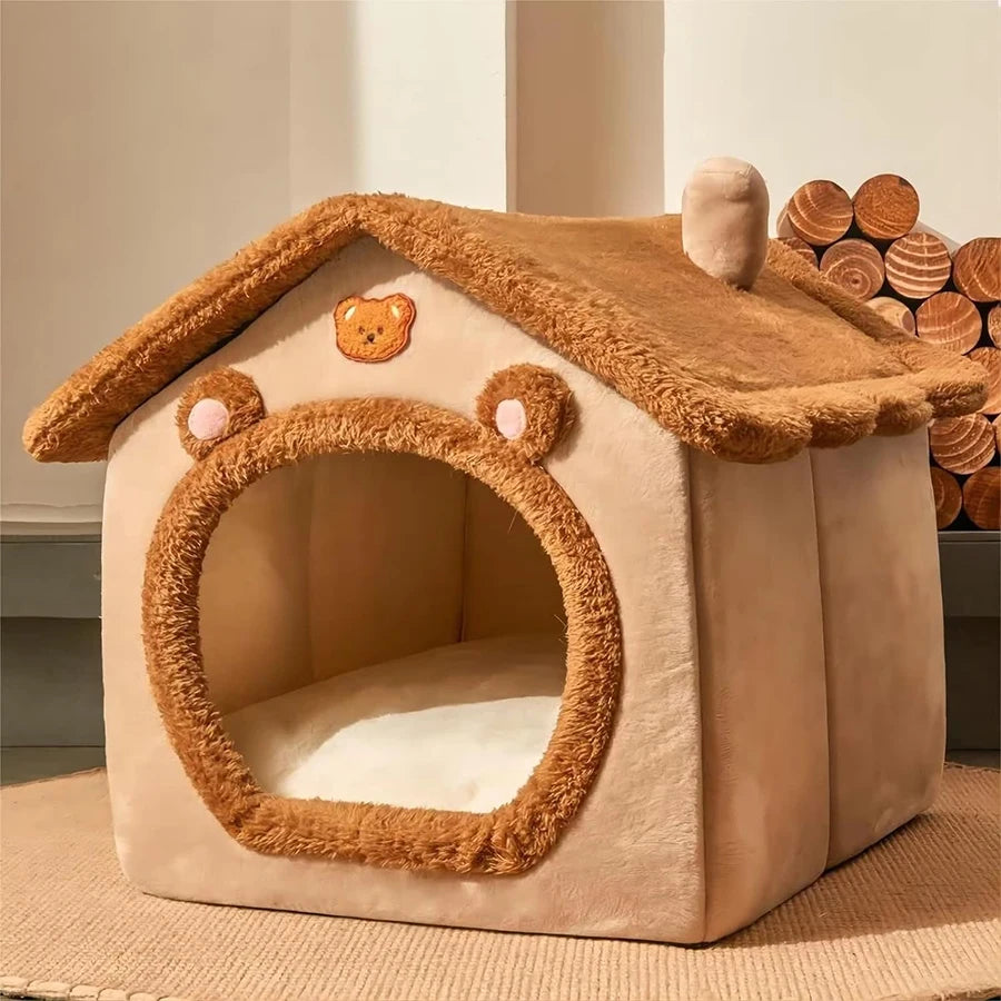 Foldable Pet House – Washable Removable Cave Bed for Small & Medium Cats