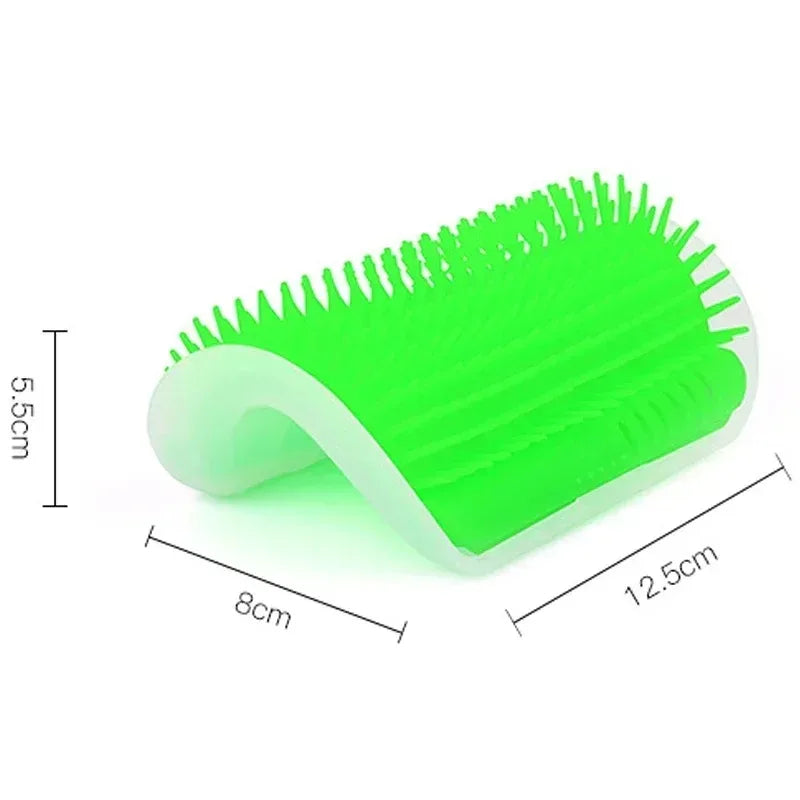Cat Corner Grooming Brush – Self-Cleaning Hair Removal Comb with Catnip