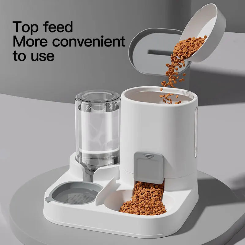 Automatic Gravity Cat Feeder & Water Dispenser – Large Capacity, Spill-Proof Design