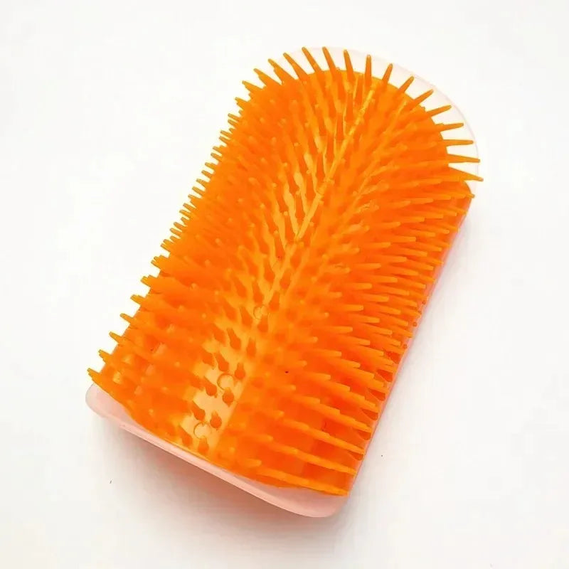 Cat Corner Grooming Brush – Self-Cleaning Hair Removal Comb with Catnip