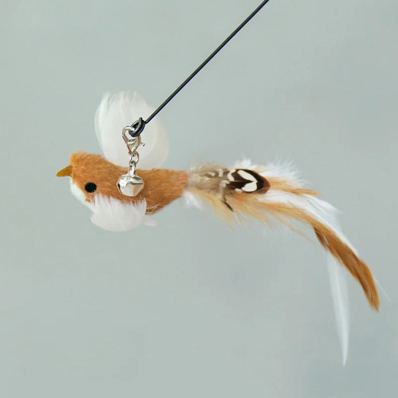 Hands-Free Feather Cat Wand – Suction Cup Interactive Toy with Bell for Cats