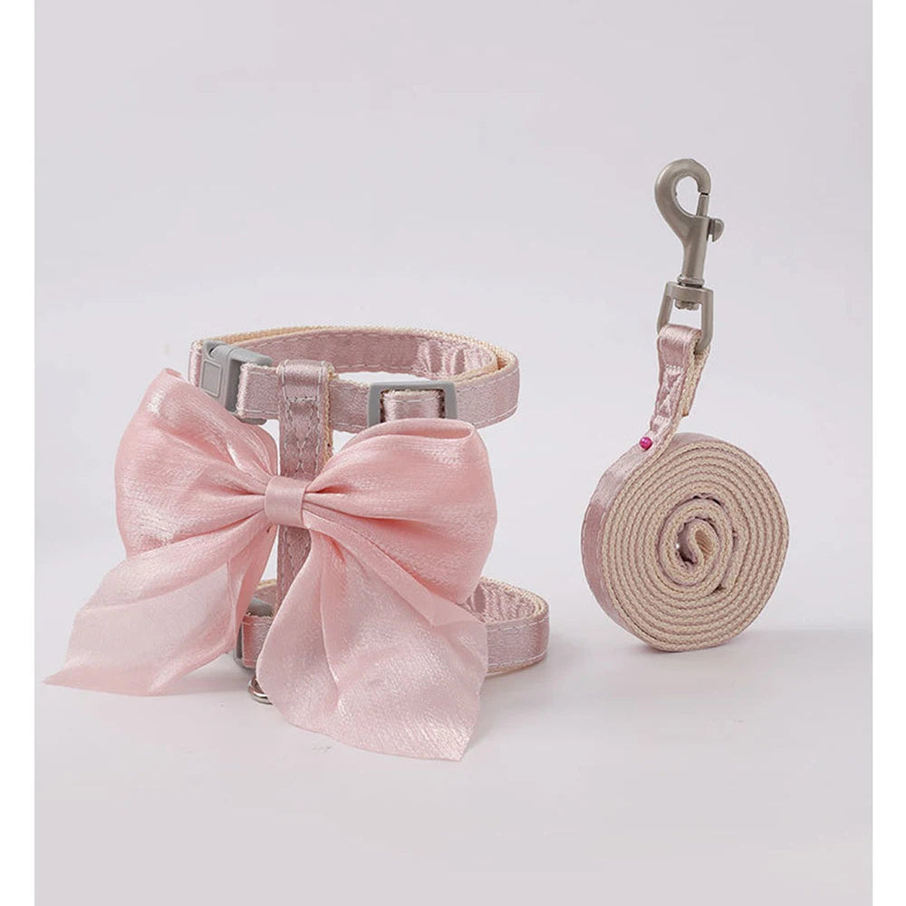 Bowknot Cat Harness – Cute Princess Dress-Style Harness with Leash for Kittens